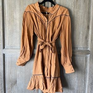 Free People brown smock dress size small